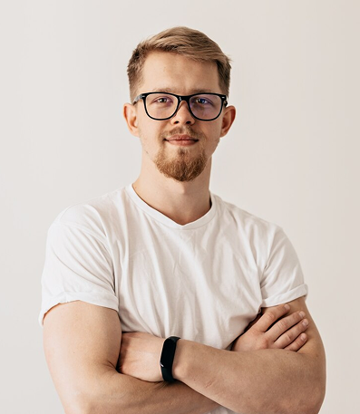 inside portrait confident young man white clothes posing with charming smile isolated wall 291650 95
